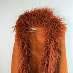 Tensione In Rust Faux Fur Trim Wool Blend Vest Orange Size M Photo 3