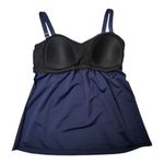 Tankini Top Twist Front Flowy Beach Adjustable Straps Padded Cups Women Size M Blue Size M Photo 5