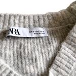 ZARA  Heather Gray Wool V-Neck Long Sleeve Midi Sweater Dress Size Small Photo 3