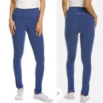 We Wore What We‎ Wore What high rise slit hem fold over blue leggings size small Photo 1