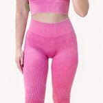 Boutique Pink High Waist Mineral Wash Seamless Gym Yoga Workout Set S/M Photo 0