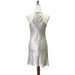 Babaton  Lato Halter Mini Slip Dress Silver Sage Green Satin Bias Cut Size Small Photo 4