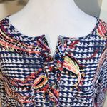 FIG AND FLOWER Paisley Print 3/4 Sleeve Lightweight Tunic w/Pocket Womens 2X Blue Photo 1