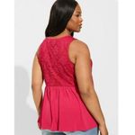 Torrid Keyhole Lace Babydoll Tank Top Flowy in Cherries Jubilee Photo 2