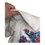 Vtg 1990s Angie Strauss White Watercolor Floral 3/4 Sleeve Sweatshirt 2X Photo 2