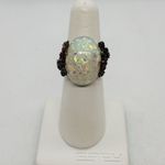 Sterling Silver Gray, Red, & White Floral Ring (6) Gray Photo 6