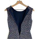 J.Crew  Sleeveless Metallic Confetti Tweed Flounce Dress Navy Blue Size 000 Photo 6