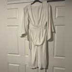 Tussah Taylah White Faux Wrap Dress Fairy Flowy Angelic Bell Asymmetric Sleeves Photo 3