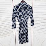 Merona  Geometric Links Collared Tie Waist Shirt Dress Blue White Small Photo 7