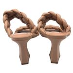 Marc Fisher LTD Hammy Braided Leather Heeled Sandals Square Toe Size 8.5 Photo 3