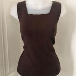 1990s Designers Originals chocolate Brown square scoop neck sleeveless tank top blouse office siren core Size M Photo 0