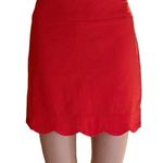HOPE & HARLOW Bright Red Mini Skort Short Scalloped Summer Skirt ~ Womens 8P Photo 0