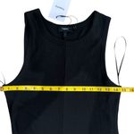 Theory  Black Ribbed Racer Tank Ribbed Black Sleeveless Dress Photo 4