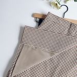 Theory Plaid Tan Checkered Mini Skirt Photo 2