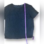 Theory  Floral Eyelet Short Sleeve Back Button Blouse Branna Black Size Small Photo 4