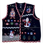 Designer Originals Studio Fa La La Vintage Women Size L Christmas Black Sweater Size L Photo 9