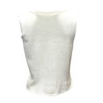 CCC White Sleeveless V Neck Ribbed Knit Sweater Top Asymmetric Hem Size Small Photo 3