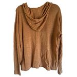Sigrid Olsen  100% Linen Hooded Long Sleeve Brown Top Womens L Lightweight Hoodie Photo 1