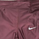 Nike  Dri-Fit Cropped Leggings Womens Size Medium Maroon Red Mesh Athletic Active Photo 11