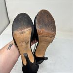 Saint Laurent Yves  Vintage black satin platform ultra high heels size 39.5 Photo 7