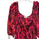 House of Harlow 1960 Shania Fuchsia print puff sleeve mini dress Size Small Photo 3