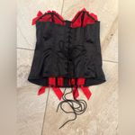 Frederick's of Hollywood Fredrick's of Hollywood vintage Red and Black Lace Corset Top with Bows large Photo 1