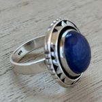 NEW Natural Blue Tanzanite 925 Sterling Silver Oval Ring Size 7 Photo 5