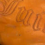 Juicy Couture Vintage Y2k Barrel Shoulder Bag Purse Leather Orange Logo Charm Photo 2