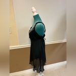 Jessica Vintage Black Velvet Sheer Babydoll Slip Dress Iridescent Beaded Floral Size XL Photo 3