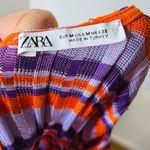 ZARA  Purple and Orange Striped Cold Shoulder Knit Dress Photo 3