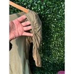 Free People  Green Sheer Top Sz XS Ruched Sleeves NWT Photo 2