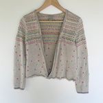 Vintage Rainbow Embroidered Zip Front Sweater Photo 4