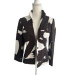Ellen Tracy Company Brown White Print Blazer Jacket Size 8 Photo 4