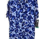 NWT Vintage Sag Harbor Dress Silk Floral Maxi‎ Button Down Dress 18 Blue Photo 1