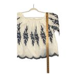 Tribal Jeans White/Blue On/Off Shoulder Embroidered Blouse, Womens XL White Photo 9