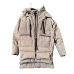 OroLay Puffer Coat Jacket with Hood Knee Length Green Quilted Padded Winter Warm Orange Size M Photo 1