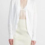 Theory  Linen Blend Asymmetrical Waterfall Cardigan Medium Photo 0