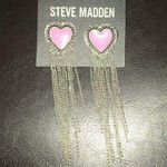 Steve Madden  Crystal Pink Hearts Waterfall Earring Photo 0