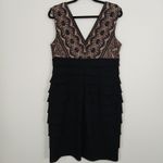 Jessica Howard Black Lace Overlay Tiered Sheath Dress Women 14P Special Occasion Photo 6