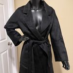 Wool Trench Coat Winter Jacket Parka Bomber Office Coat Wool Jacket Fall Long Jacket Black Photo 4