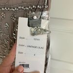 Mac Duggal Vintage Lilac Floral Beaded Sheath MIDI Dress New With Tag Photo 5