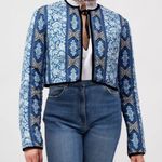 NWT Beyond by Vera Joan Reversible Quilted Jacket Blue Size XS White Photo 1
