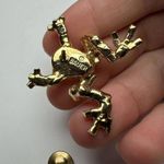 Vintage Bauer Frog Lapel Tack Pin Gold Tone Rhinestone Photo 8