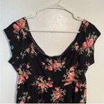 Torrid  Floral Print Off Shoulder Babydoll Top Black Pink 2 Photo 5