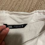 ZARA  linen button up with tie back Photo 4