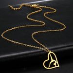 Gold Gymnastics Girl Heart Necklace, Great Gifts - Dancer, Dancing Rhythmic Photo 0