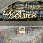 LA Blues Denim Jacket Womens 20W Jean Blazer‎ Button Front Pockets Dark Wash Blue Photo 1
