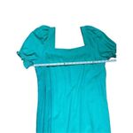 Draper James RSVP Squareneck Puff Sleeve Dress linen blend sz XL bright teal Photo 6