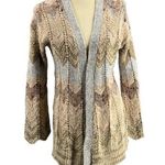 Anthropologie  Cardigan Sweater Neutral Tone Open Front Textured Knit Boho XS Photo 0