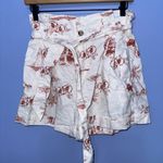 Madewell Paperbag Shorts in Paradise Toile Ivory Floral Linen Blend EUC Size 2 Photo 5